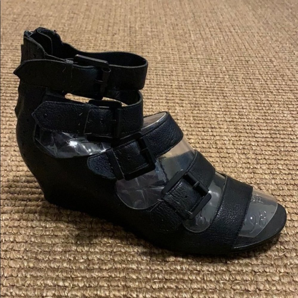 Matiko Maddox Black Studded Hidden Wedge Sandal 8